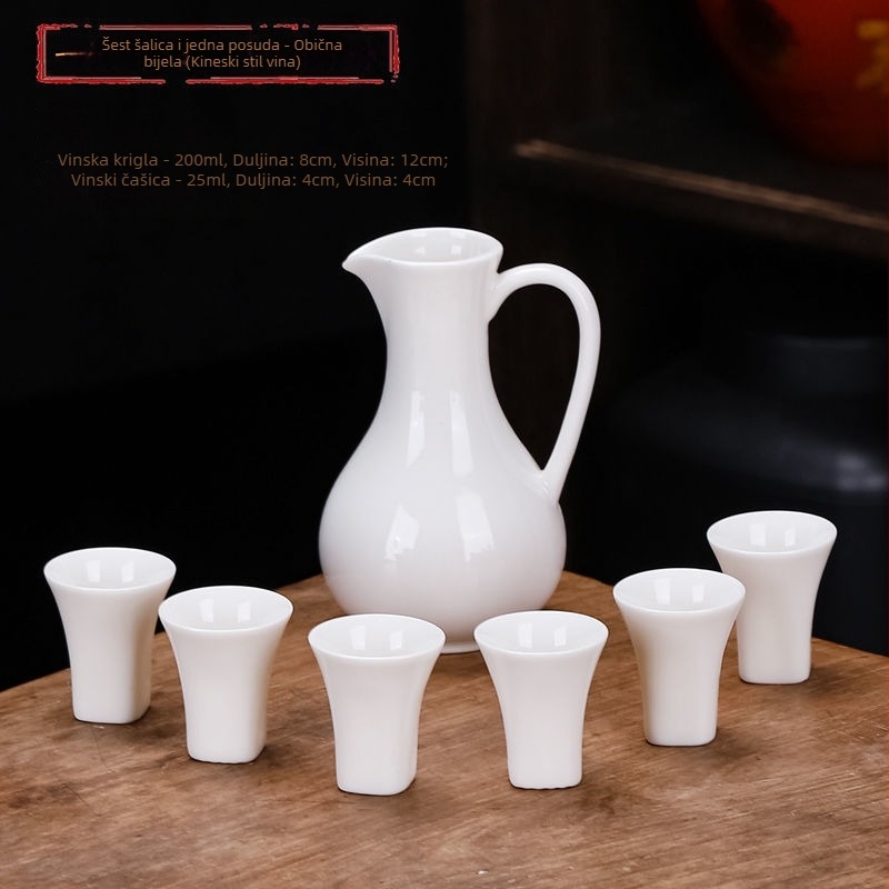Keramički set za vino u kutiji za poklon, novi kineski stil, oprema za bar, 1 kutija, 1 set