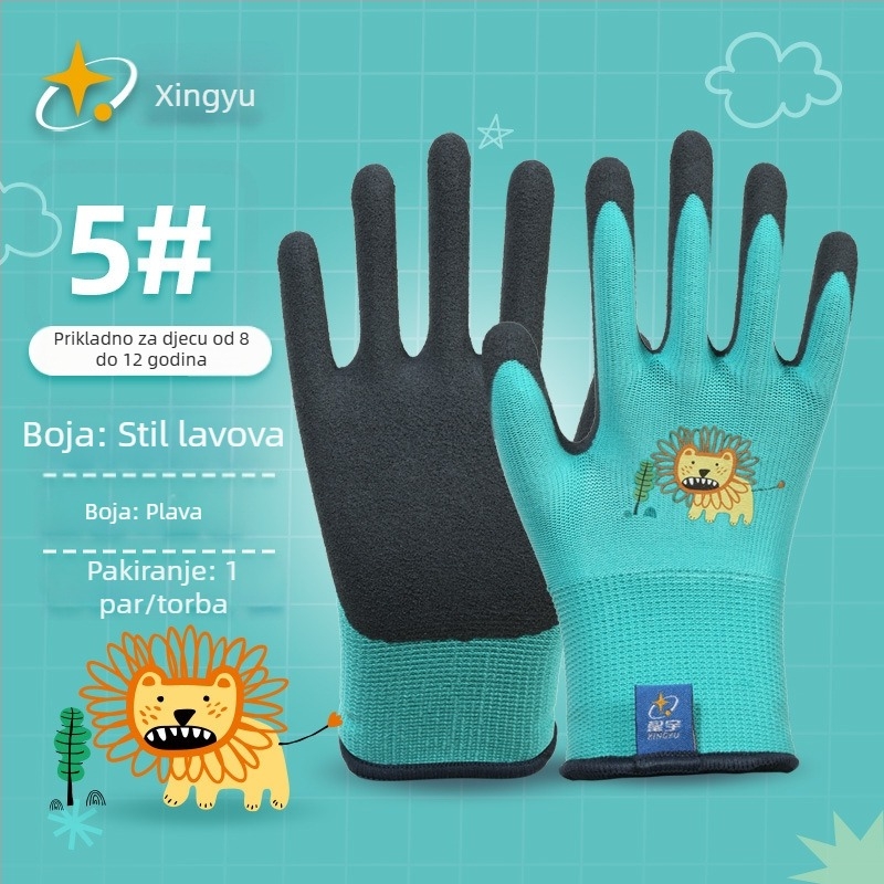 Xingyu dječje rukavice za vrtlarenje i posao – zaštita na radu, protuklizne, otporne na probijanje, težina 22–25 g po paru