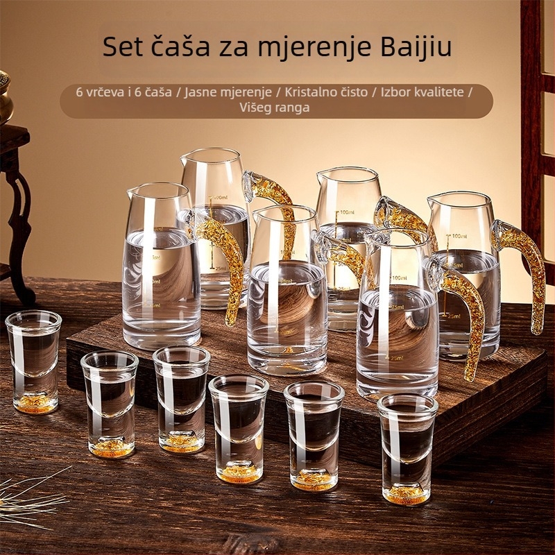 Set čaša Baijiu – minimalističkog modernog dizajna, staklo, 1–100 ml, 60 g