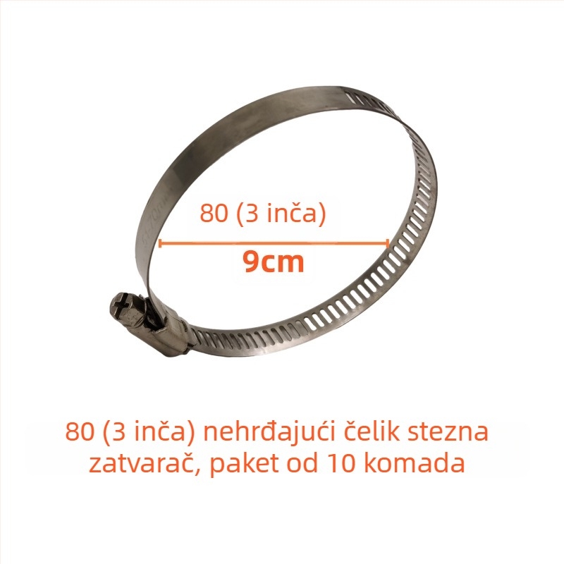 Set spojnika za crijevo vatrogasnog navijača — karika klipovi, stezaljka grla, držač crijeva, opruga, gumena podloga