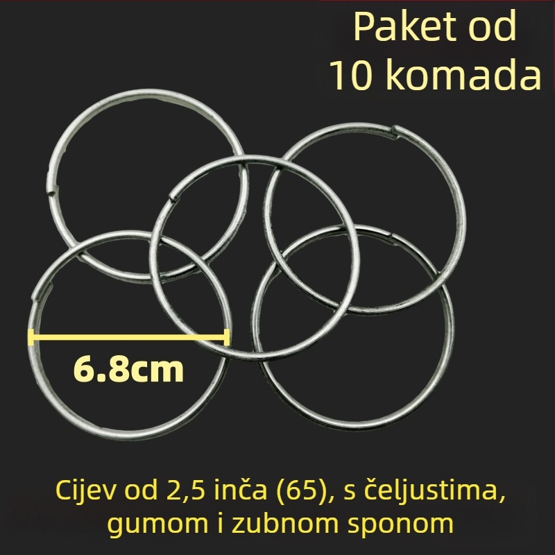 Set spojnika za crijevo vatrogasnog navijača — karika klipovi, stezaljka grla, držač crijeva, opruga, gumena podloga