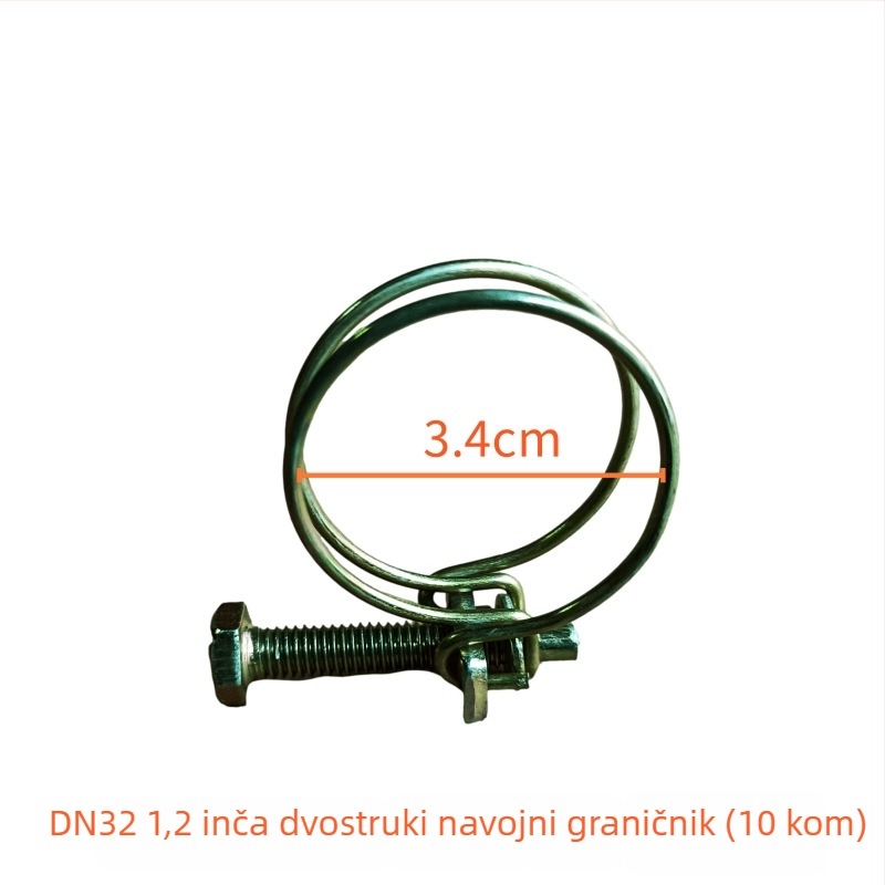 Set spojnika za crijevo vatrogasnog navijača — karika klipovi, stezaljka grla, držač crijeva, opruga, gumena podloga