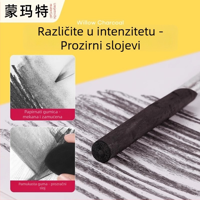 Montmartre Ugljeni Ugljen Šipke Za Skicu, Metalno Kućište, Kutija od Željeza, 3- ili 6-pak, Makno, Srednje, Tvrdo
