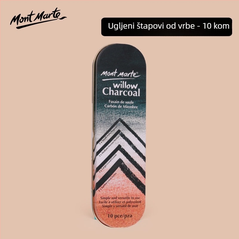 Montmartre Ugljeni Ugljen Šipke Za Skicu, Metalno Kućište, Kutija od Željeza, 3- ili 6-pak, Makno, Srednje, Tvrdo