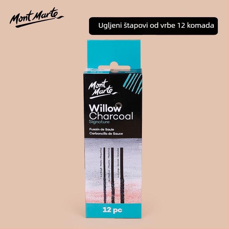 Montmartre Ugljeni Ugljen Šipke Za Skicu, Metalno Kućište, Kutija od Željeza, 3- ili 6-pak, Makno, Srednje, Tvrdo