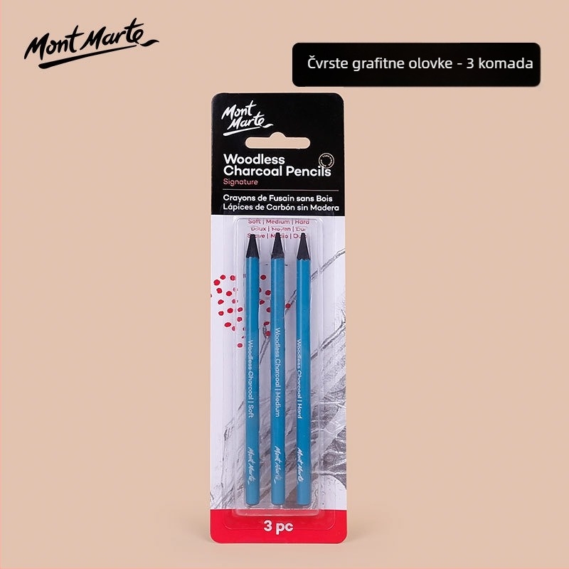 Montmartre Ugljeni Ugljen Šipke Za Skicu, Metalno Kućište, Kutija od Željeza, 3- ili 6-pak, Makno, Srednje, Tvrdo