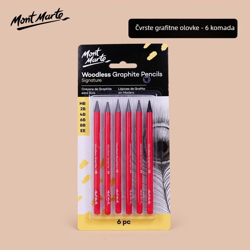 Montmartre Ugljeni Ugljen Šipke Za Skicu, Metalno Kućište, Kutija od Željeza, 3- ili 6-pak, Makno, Srednje, Tvrdo