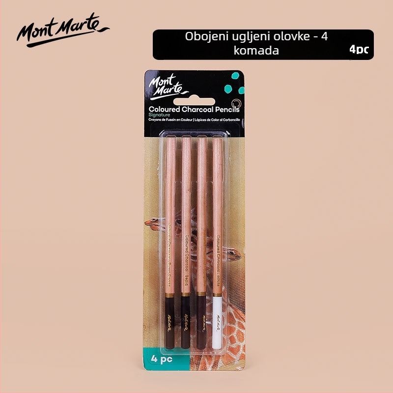 Montmartre Ugljeni Ugljen Šipke Za Skicu, Metalno Kućište, Kutija od Željeza, 3- ili 6-pak, Makno, Srednje, Tvrdo