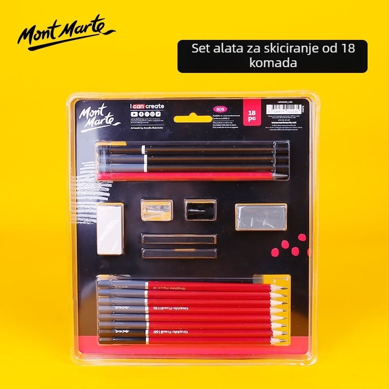 Montmartre Ugljeni Ugljen Šipke Za Skicu, Metalno Kućište, Kutija od Željeza, 3- ili 6-pak, Makno, Srednje, Tvrdo