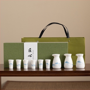 Porcelanski set za piće s modernim minimalističkim dizajnom; mogućnost tiskanja logotipa; lansiranje 2023.; vrhunska kvaliteta.