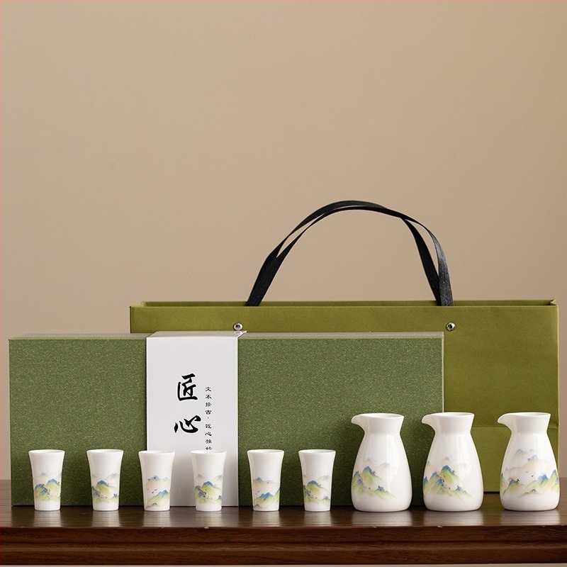 Porcelanski set za piće s modernim minimalističkim dizajnom; mogućnost tiskanja logotipa; lansiranje 2023.; vrhunska kvaliteta.