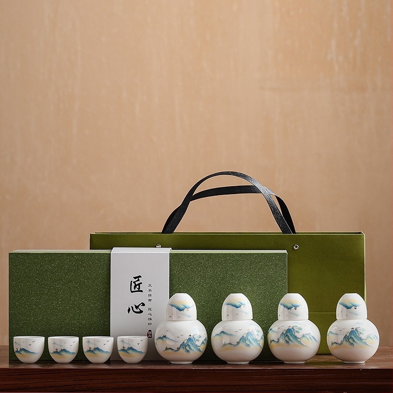 Porcelanski set za piće s modernim minimalističkim dizajnom; mogućnost tiskanja logotipa; lansiranje 2023.; vrhunska kvaliteta.