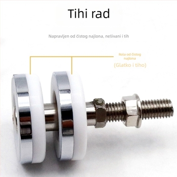 Univerzalna rola za viseća drvena klizna vrata – čvrst tračnički sustav za više-panelne pregrade, nehrđajući čelik, nosivost do 180 kg, marka Ecrew Yigu