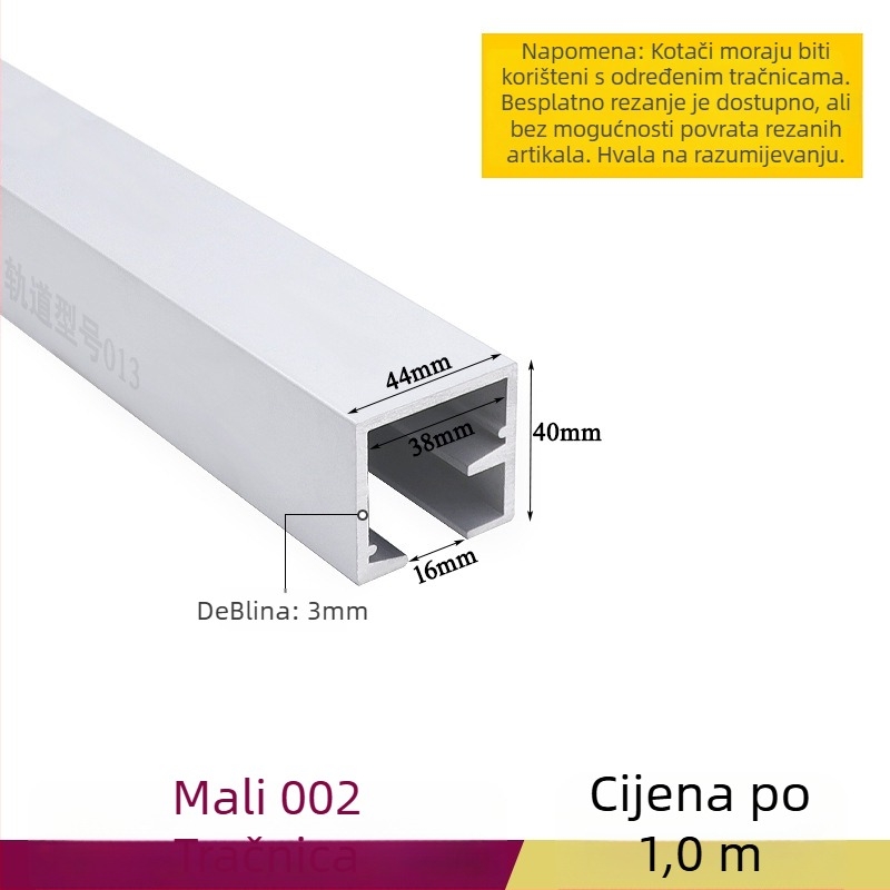 Univerzalna rola za viseća drvena klizna vrata – čvrst tračnički sustav za više-panelne pregrade, nehrđajući čelik, nosivost do 180 kg, marka Ecrew Yigu
