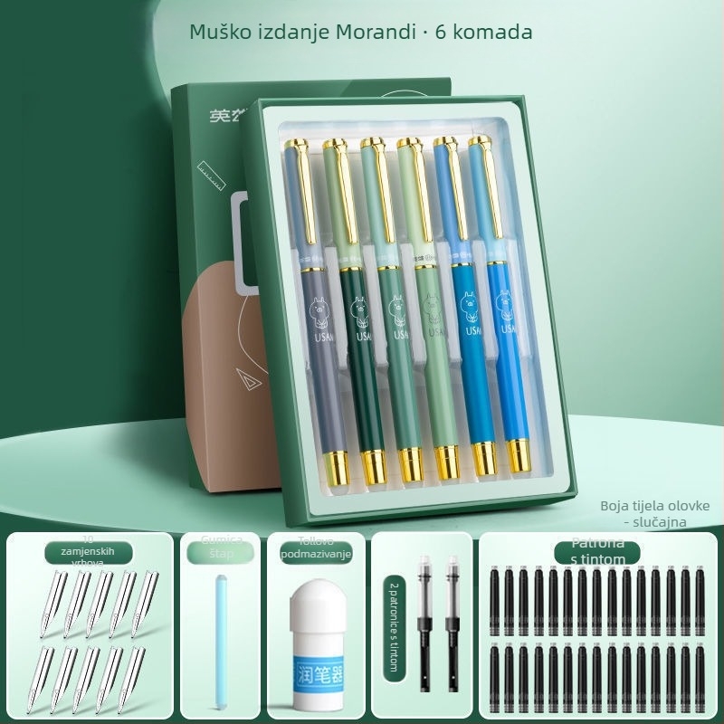 Set izbrisivih pera za osnovnoškolce – metalno kućište, vrh od iridija, za pisanje u trećem razredu