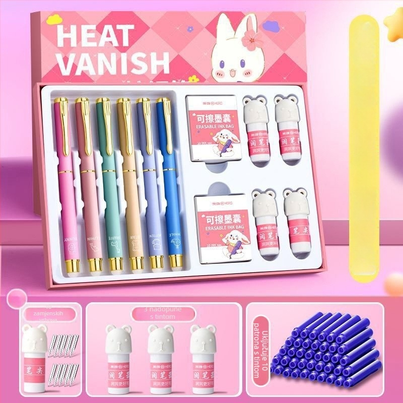 Set izbrisivih pera za osnovnoškolce – metalno kućište, vrh od iridija, za pisanje u trećem razredu