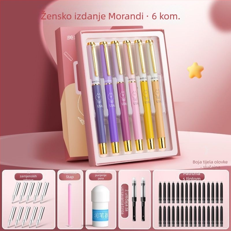 Set izbrisivih pera za osnovnoškolce – metalno kućište, vrh od iridija, za pisanje u trećem razredu