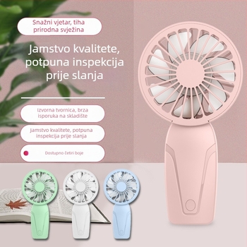 USB ručni ventilator s ugrađenom baterijom, četkasti motor, 6 lopatica, 3 brzine, prilagodba logotipa
