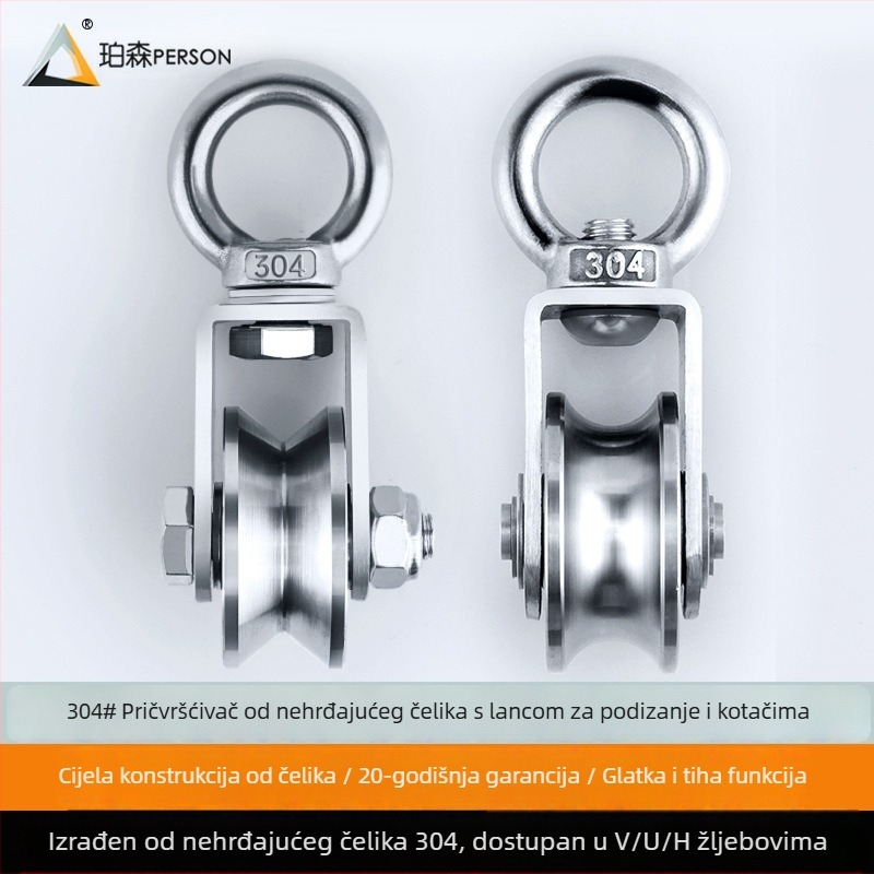 Viseća kladka od 304 nehrđajućeg čelika za žicu, jednostruka kladka za opterećenje