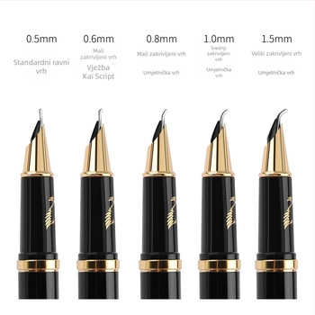 Umetničko pero s savijenim vrhom za kaligrafiju, zlatni nib, sustav patrona, model 01, QS1546511521