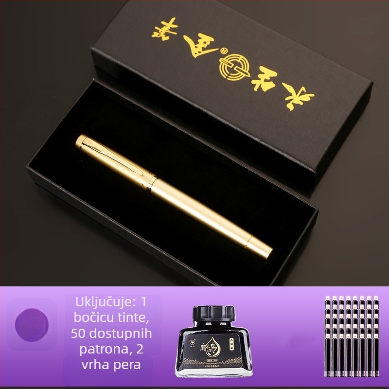 Umetničko pero s savijenim vrhom za kaligrafiju, zlatni nib, sustav patrona, model 01, QS1546511521