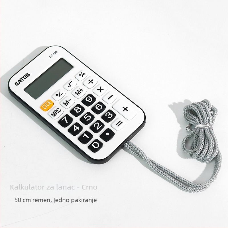 Kompaktni kalkulator s motivom mrkve, tih, namijenjen učenicima osnovne škole, 12-znamenkasti zaslon, napaja AA baterijom.