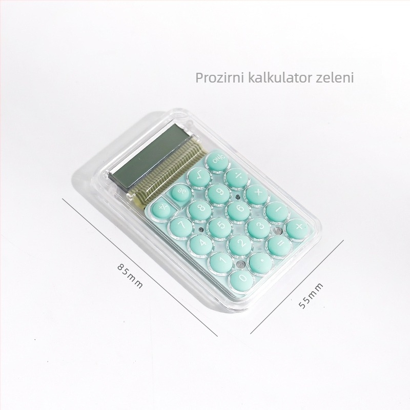 Kompaktni kalkulator s motivom mrkve, tih, namijenjen učenicima osnovne škole, 12-znamenkasti zaslon, napaja AA baterijom.