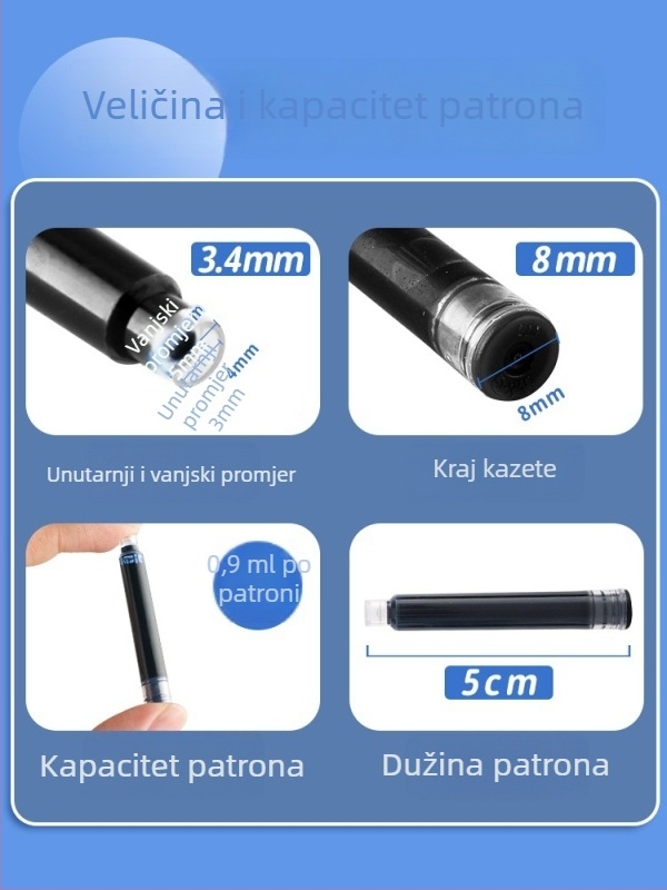 Morning Light vrećice s tintom za pero, paket od 200 kom., zamjenjive vrećice, izbrisivo, za učenike osnovne škole