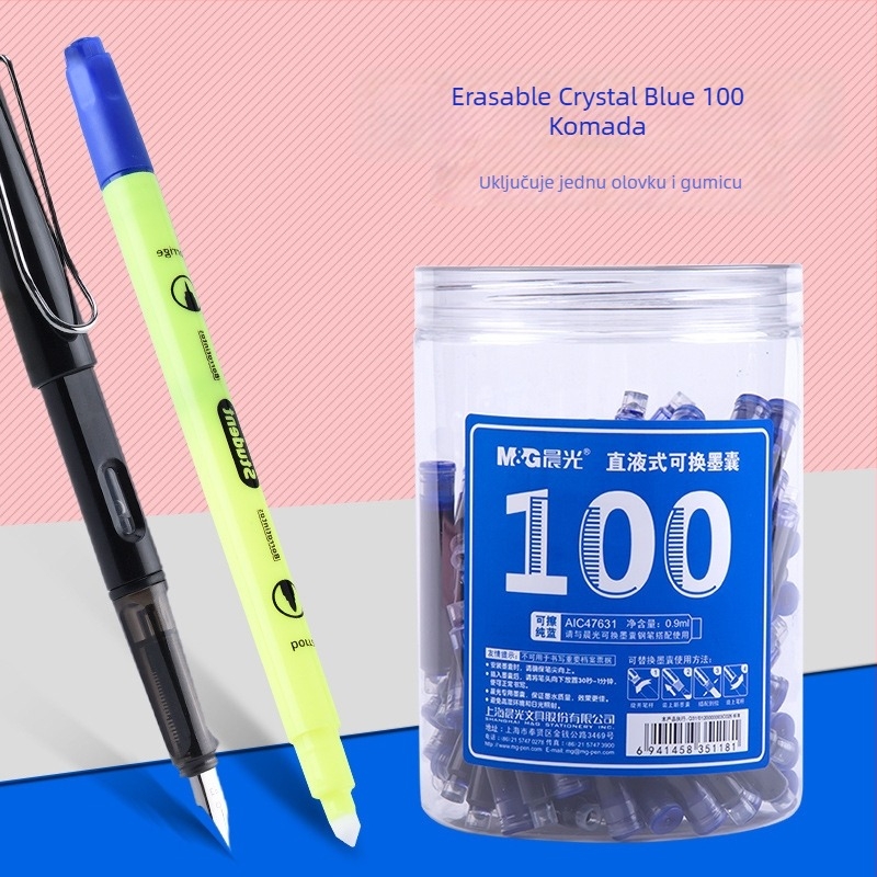 Morning Light vrećice s tintom za pero, paket od 200 kom., zamjenjive vrećice, izbrisivo, za učenike osnovne škole