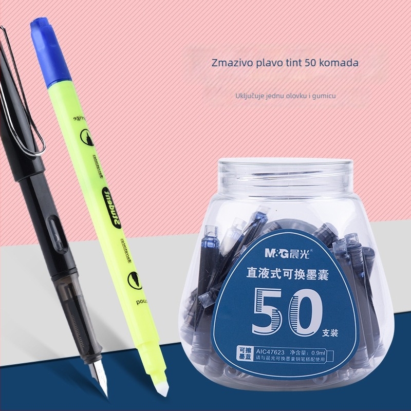 Morning Light vrećice s tintom za pero, paket od 200 kom., zamjenjive vrećice, izbrisivo, za učenike osnovne škole