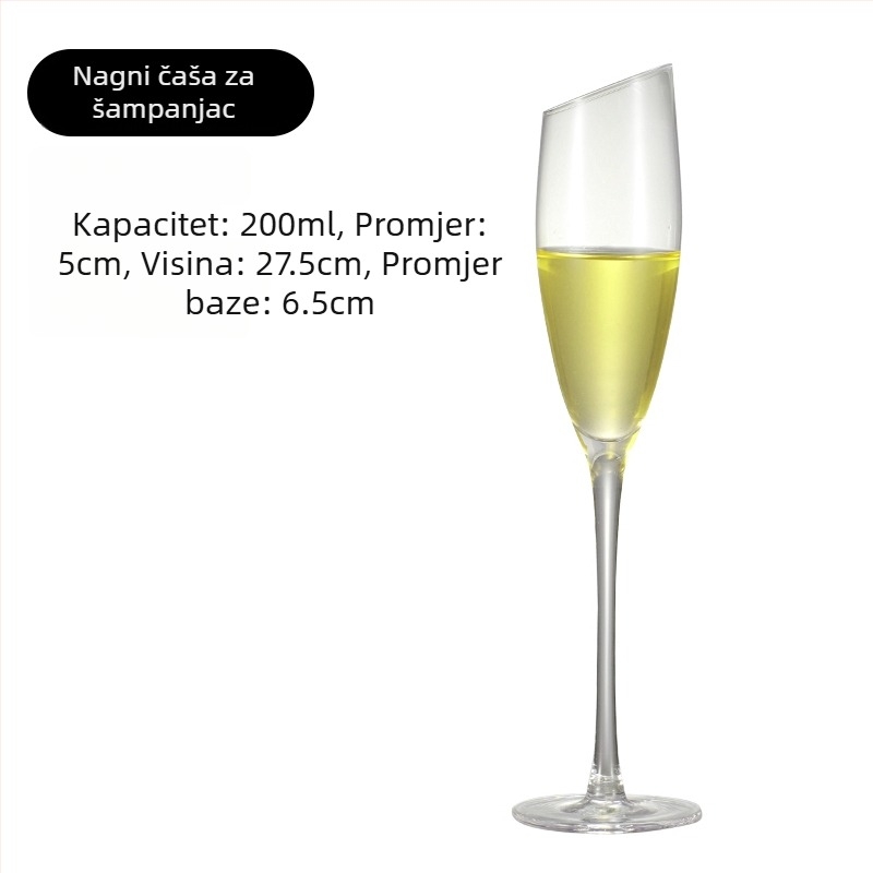 Set čaša za šampanjac od kristalnog stakla, jednostavan stil, kapacitet 1000 ml ili više, 1 komad