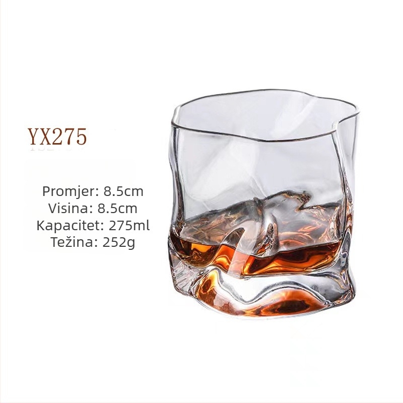 XMN čaša za whiskey, staklo, lagani luksuzni retro stil, kategorija: čaša za whiskey