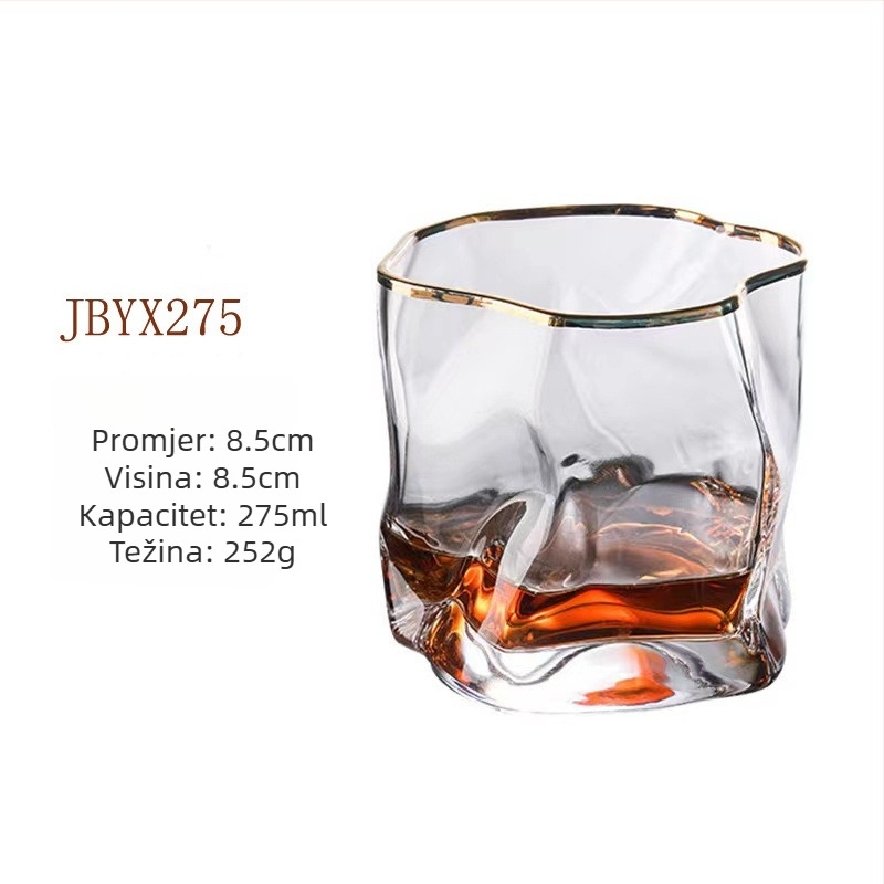 XMN čaša za whiskey, staklo, lagani luksuzni retro stil, kategorija: čaša za whiskey