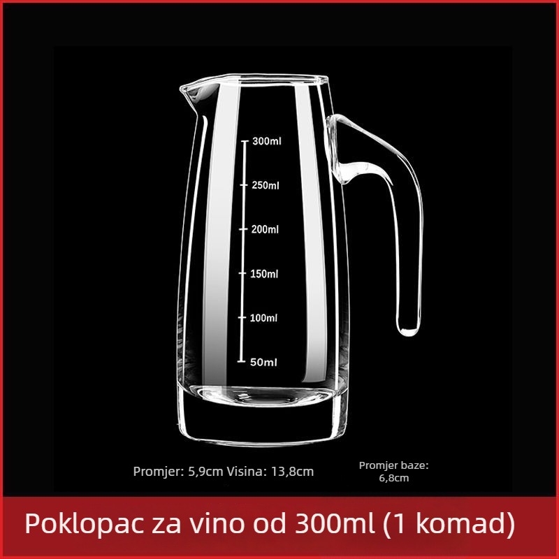 Set dekantera za kućnu upotrebu s mjernom šalicom i skalom od bezolovnatog kristalnog stakla