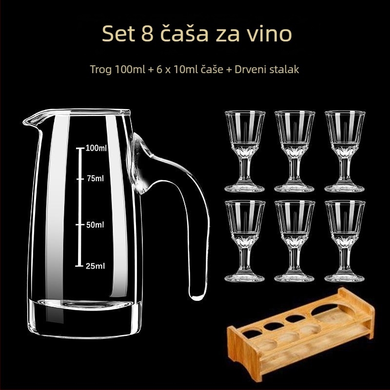 Set dekantera za kućnu upotrebu s mjernom šalicom i skalom od bezolovnatog kristalnog stakla