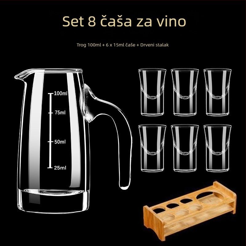 Set dekantera za kućnu upotrebu s mjernom šalicom i skalom od bezolovnatog kristalnog stakla