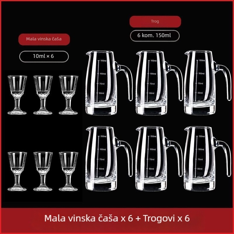 Set dekantera za kućnu upotrebu s mjernom šalicom i skalom od bezolovnatog kristalnog stakla