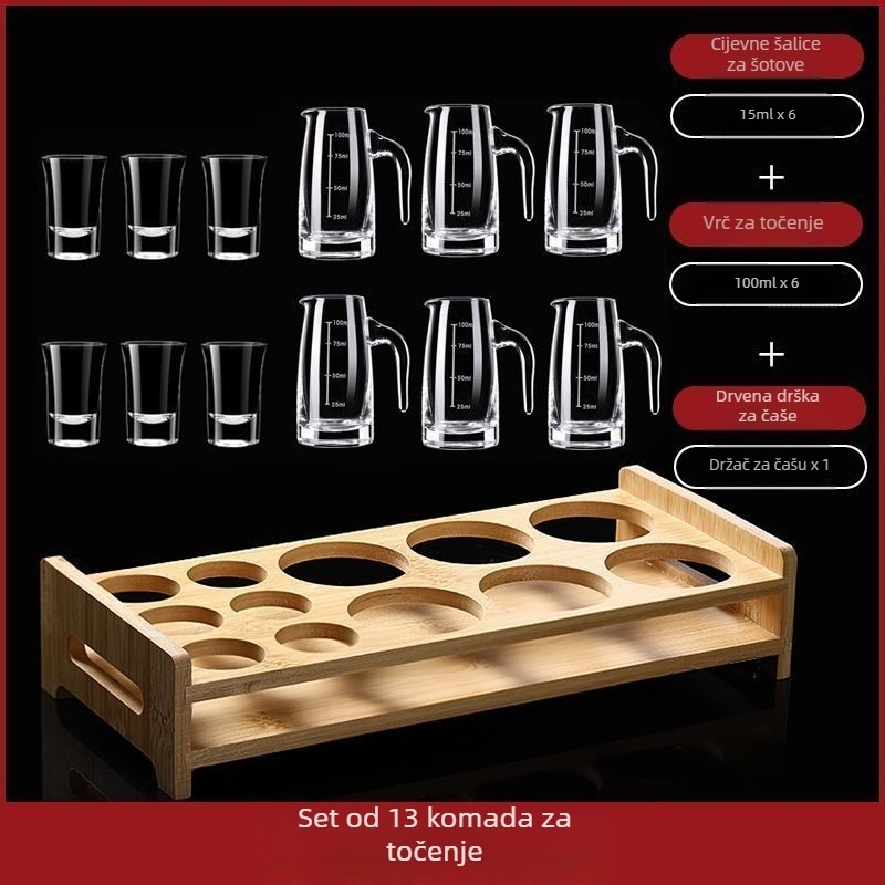 Set dekantera za kućnu upotrebu s mjernom šalicom i skalom od bezolovnatog kristalnog stakla