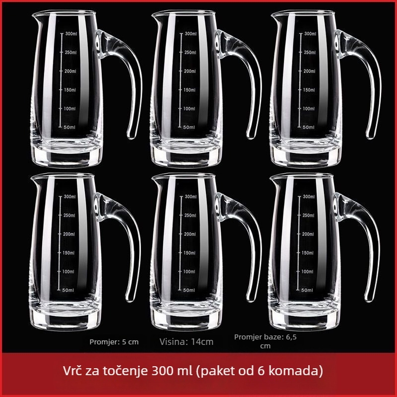 Set dekantera za kućnu upotrebu s mjernom šalicom i skalom od bezolovnatog kristalnog stakla