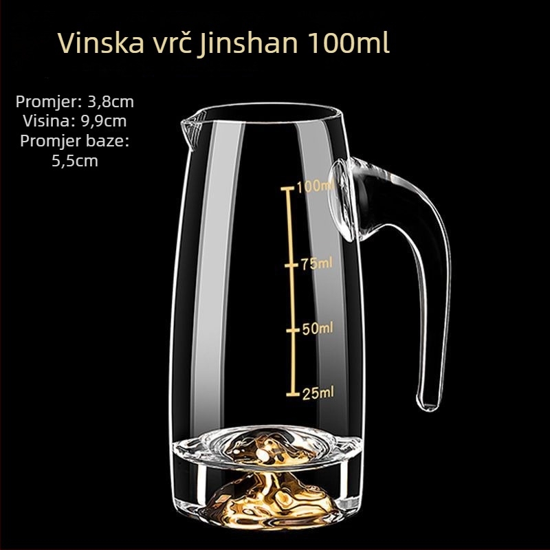 Set dekantera za kućnu upotrebu s mjernom šalicom i skalom od bezolovnatog kristalnog stakla