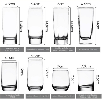 Staklena čaša za viski s tiskanim logom, moderan minimalistički stil, pakiranje u šarenoj kutiji