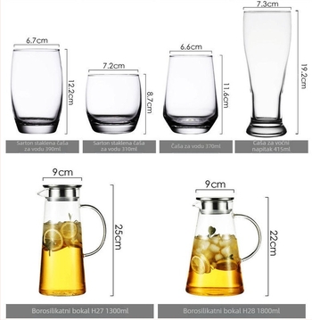 Staklena čaša za viski s tiskanim logom, moderan minimalistički stil, pakiranje u šarenoj kutiji