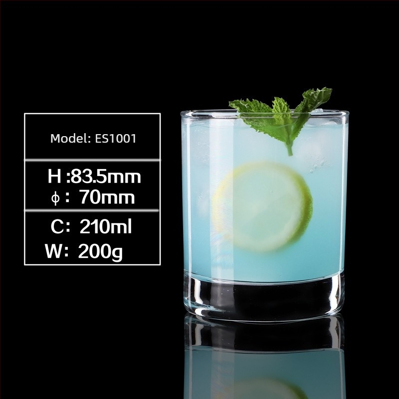 Staklena čaša za viski s tiskanim logom, moderan minimalistički stil, pakiranje u šarenoj kutiji