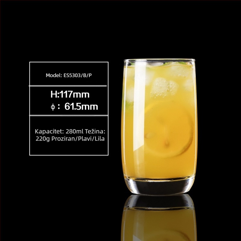 Staklena čaša za viski s tiskanim logom, moderan minimalistički stil, pakiranje u šarenoj kutiji