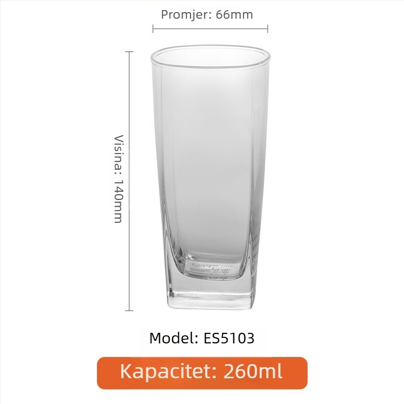 Staklena čaša za viski s tiskanim logom, moderan minimalistički stil, pakiranje u šarenoj kutiji