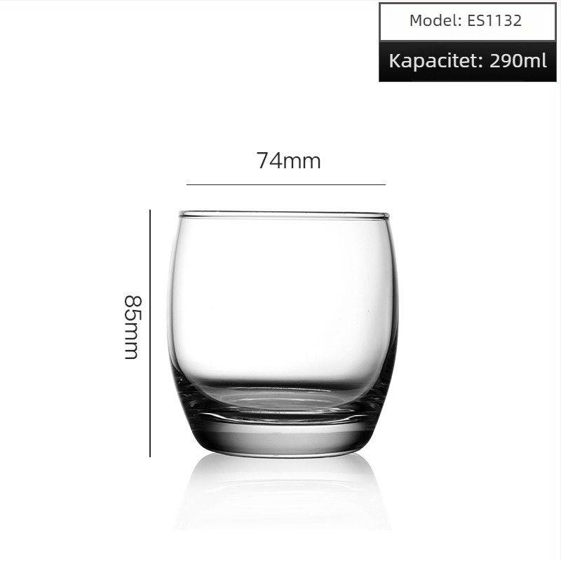 Staklena čaša za viski s tiskanim logom, moderan minimalistički stil, pakiranje u šarenoj kutiji