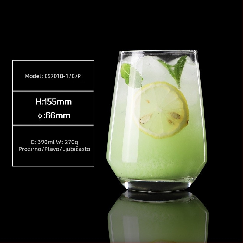 Staklena čaša za viski s tiskanim logom, moderan minimalistički stil, pakiranje u šarenoj kutiji