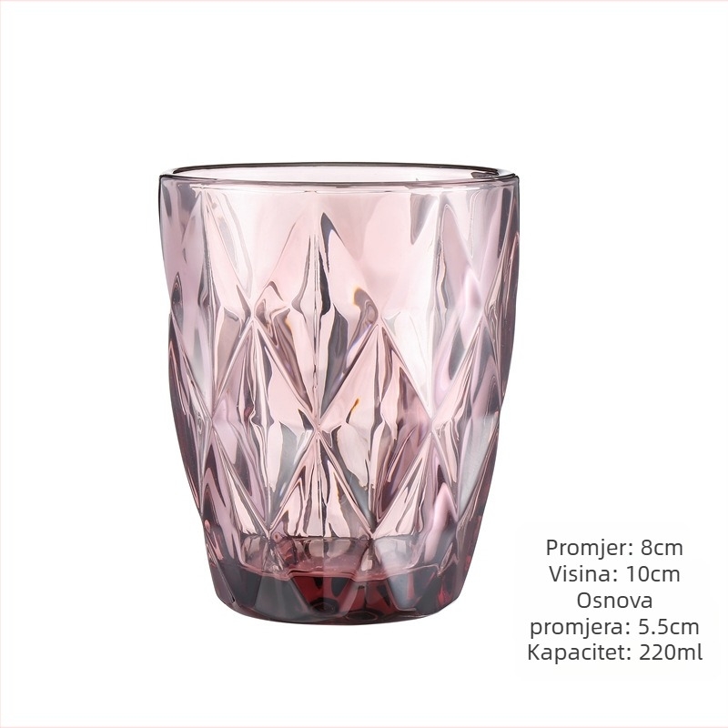 Staklena čaša za vodu i napitke, retro stil bez ručke i poklopca, sodalime staklo, volumen 201–300 ml