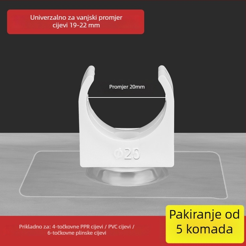 Bezbušični držač cijevi za PPR, U-oblik držač za montažu na zid za plinske i vodovodne cijevi; Vrsta: Drugo; Opseg primjene: Drugo; Marka: Drugo