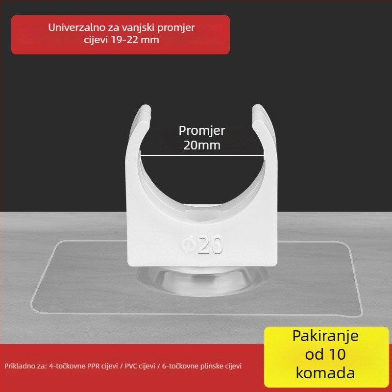 Bezbušični držač cijevi za PPR, U-oblik držač za montažu na zid za plinske i vodovodne cijevi; Vrsta: Drugo; Opseg primjene: Drugo; Marka: Drugo